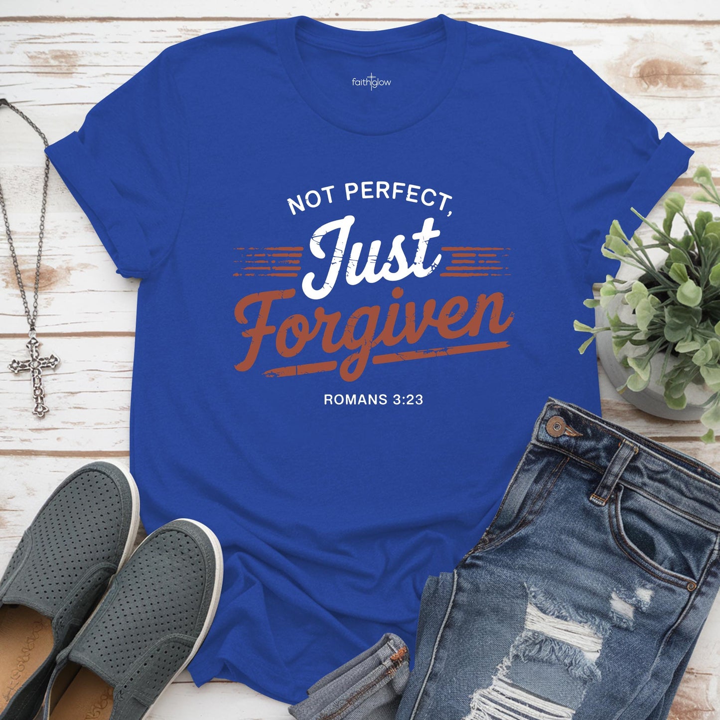 Not Perfect Just Forgiven Christian T Shirt