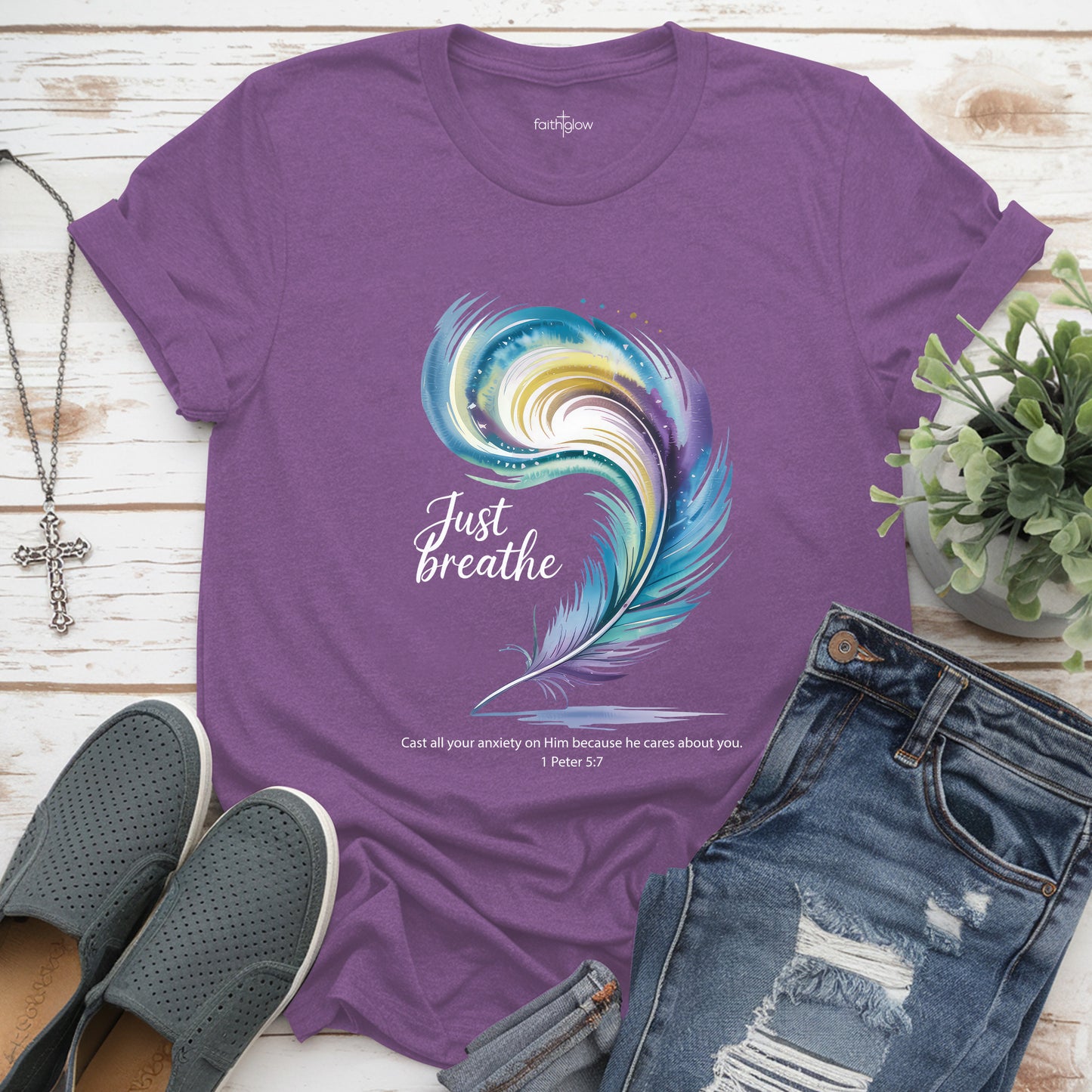 Just Breathe Christian T Shirt