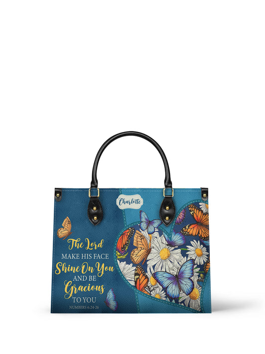 The Lord Make His Face Shine On You Christian Leather Church Bag
