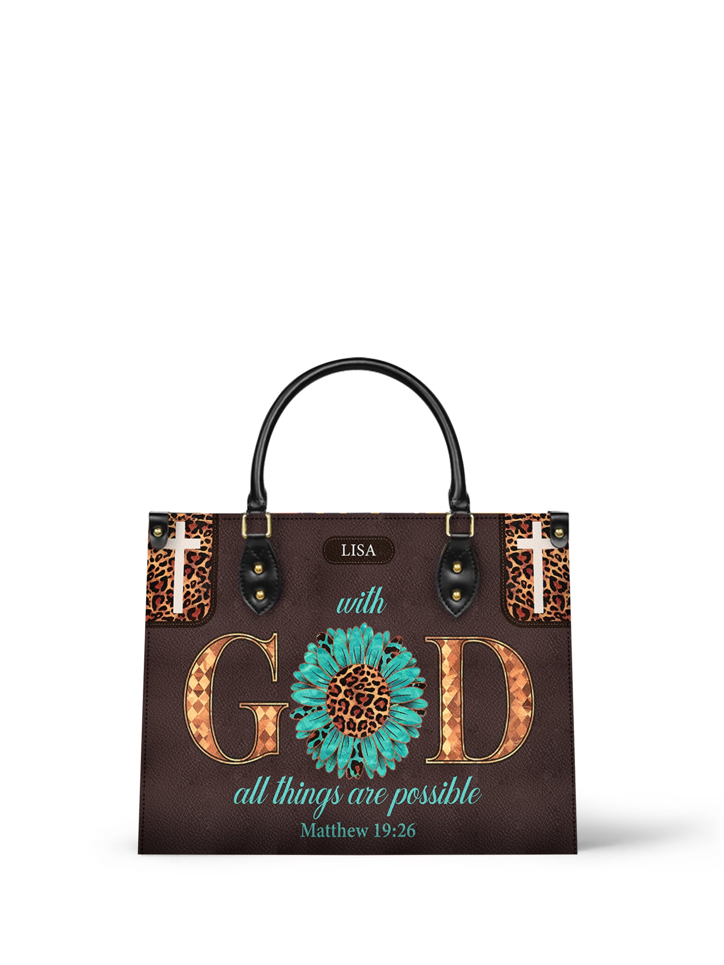 With God All Things Are Possible Christian Leather Church Bag