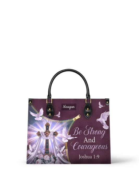 Be Strong And Courageous Christian Leather Church Bag