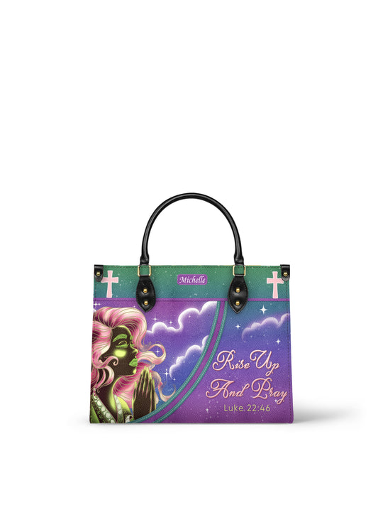 Rise And Pray Christian Leather Church Bag