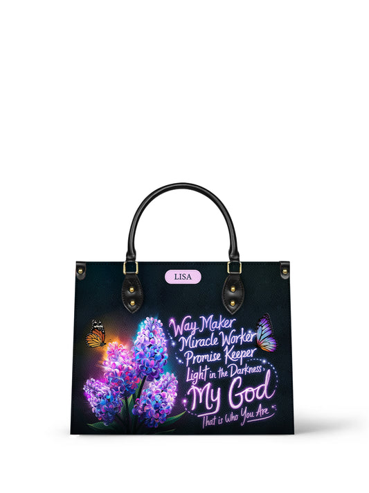 Waymaker Miracle Worker Promise Keeper Christian Leather Church Bag
