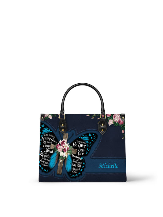 I Still Believe In Amazing Grace Christian Leather Church Bag