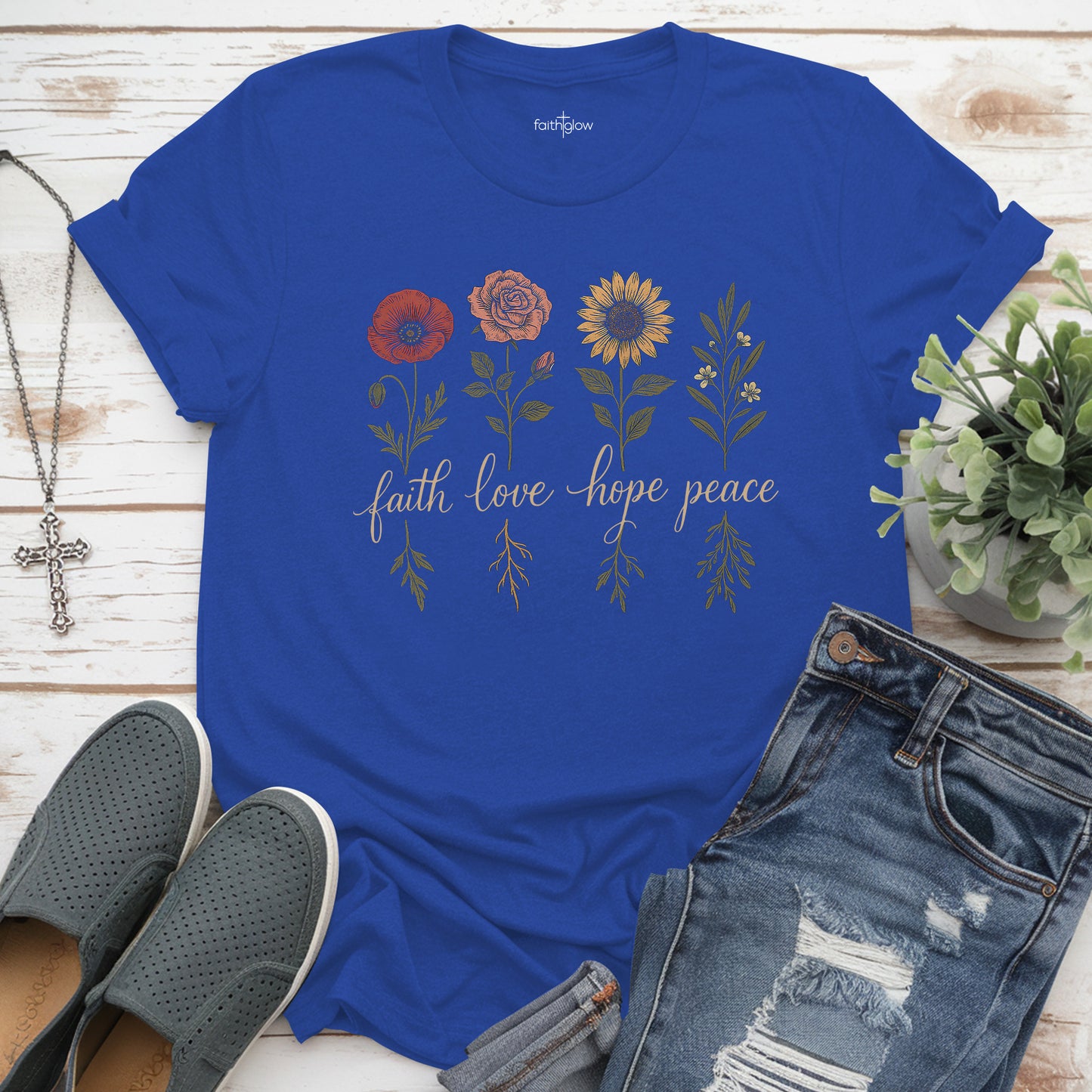 Faith Love Hope Peace Christian T Shirt