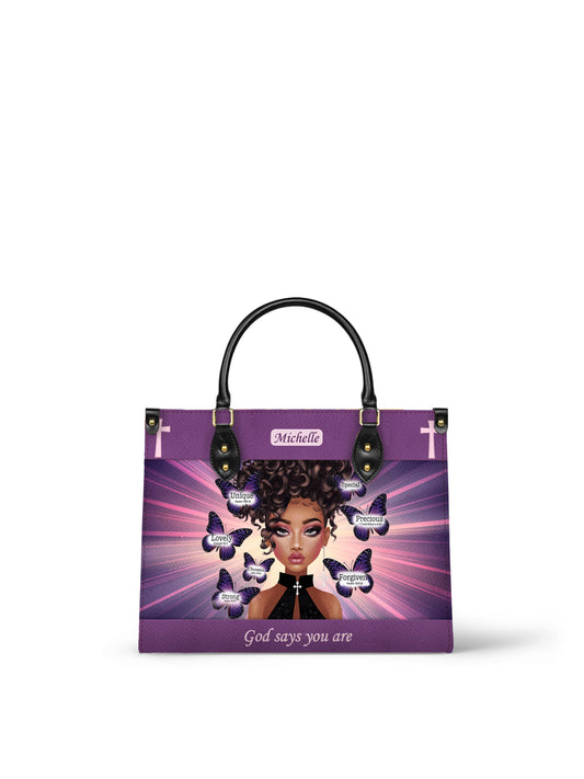 God Says You Are Christian Leather Church Bag