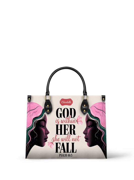 God Is Within Her She Will Not Fall Christian Leather Church Bag