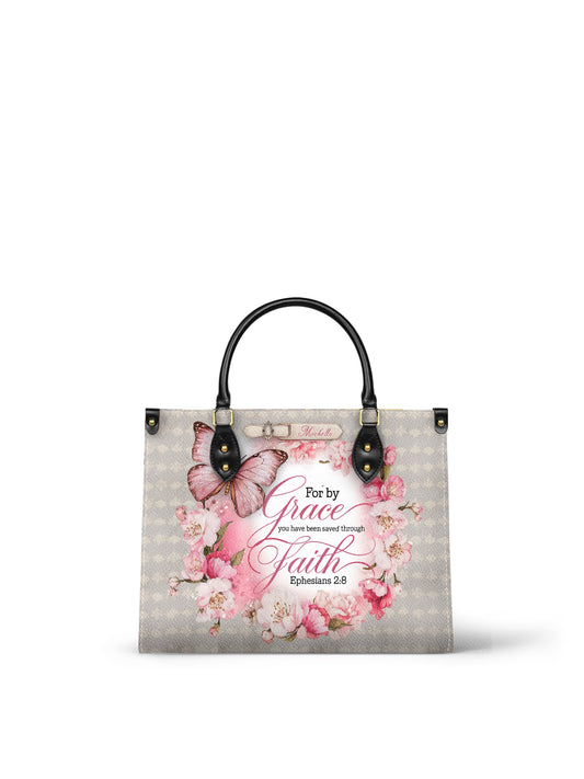 For By Grace You Have Been Saved Through Faith Christian Leather Church Bag