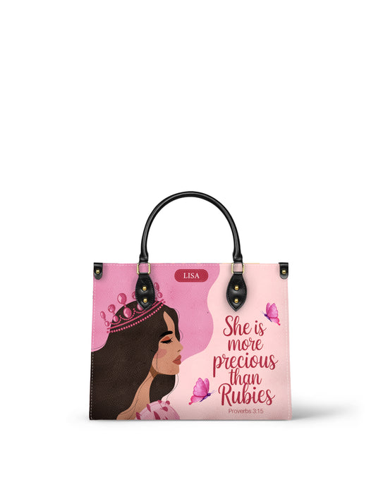 She Is More Precious Than Rubies Christian Leather Church Bag