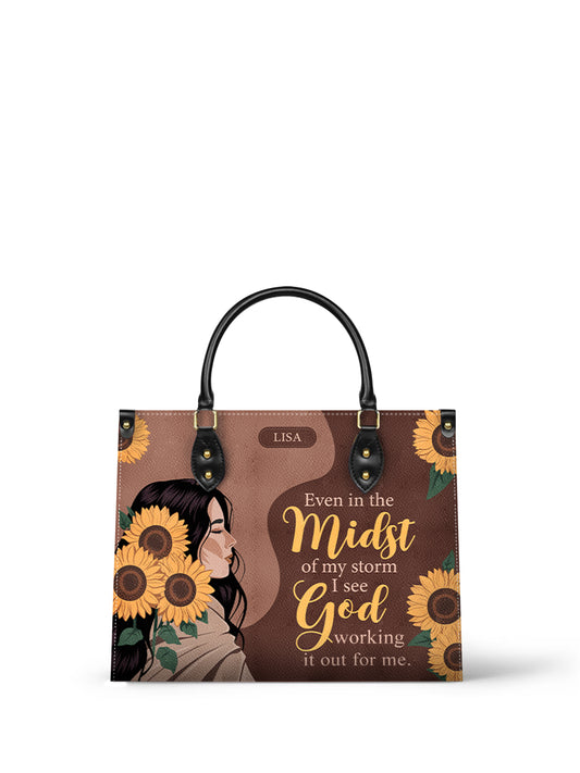 Even In The Midst Of My Storm I See God Christian Leather Church Bag