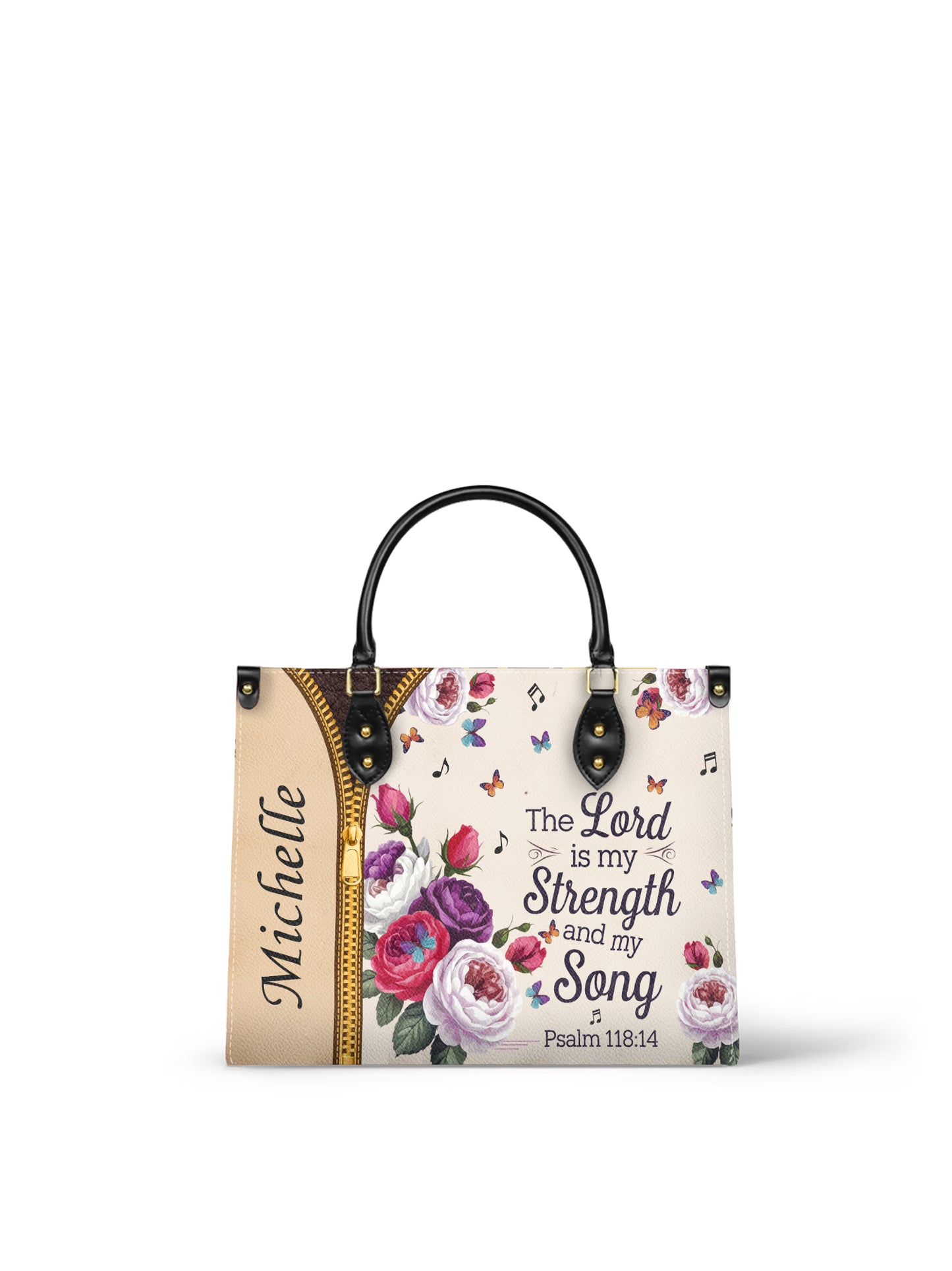 The Lord Is My Strength And My Song Christian Leather Church Bag