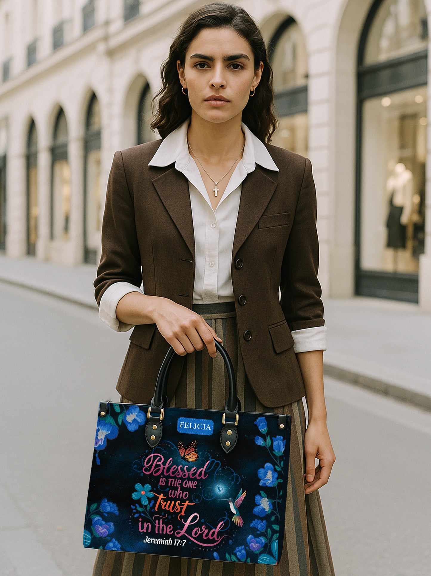 Blessed Is The One Who Trusts In The Lord Christian Leather Church Bag