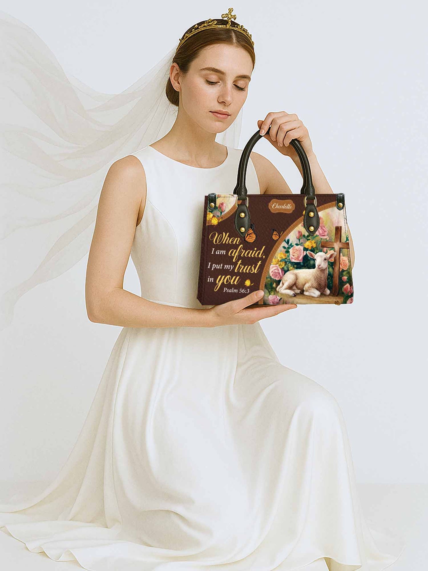 When Iam Afraid I Put My Trust In You Christian Leather Church Bag