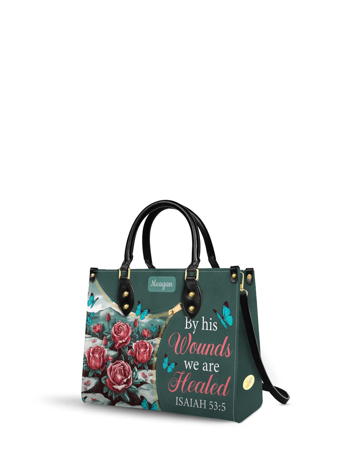 By His Wounds We Are Healed Christian Leather Church Bag