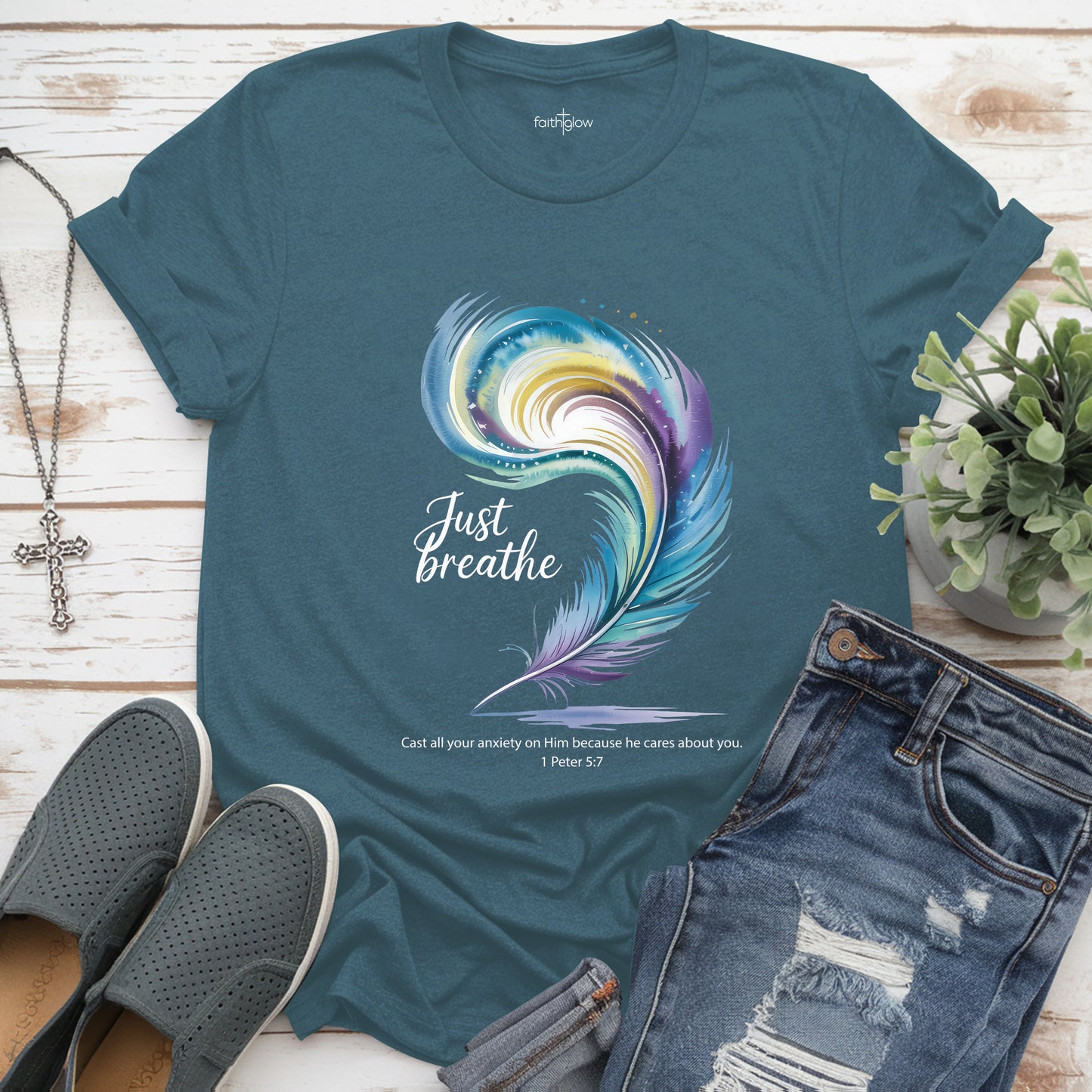 Just Breathe Christian T Shirt