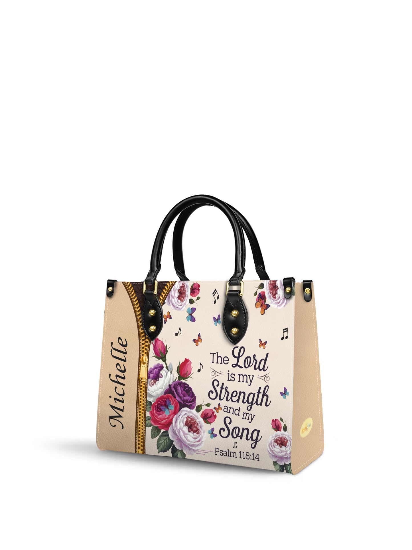 The Lord Is My Strength And My Song Christian Leather Church Bag