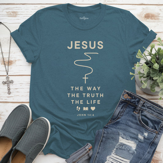 Jesus – The Way, The Truth, The Life Christian T Shirt
