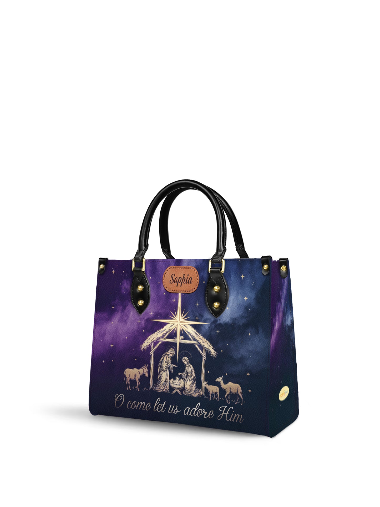 O Come Let Us Adore Him Christian Leather Church Bag