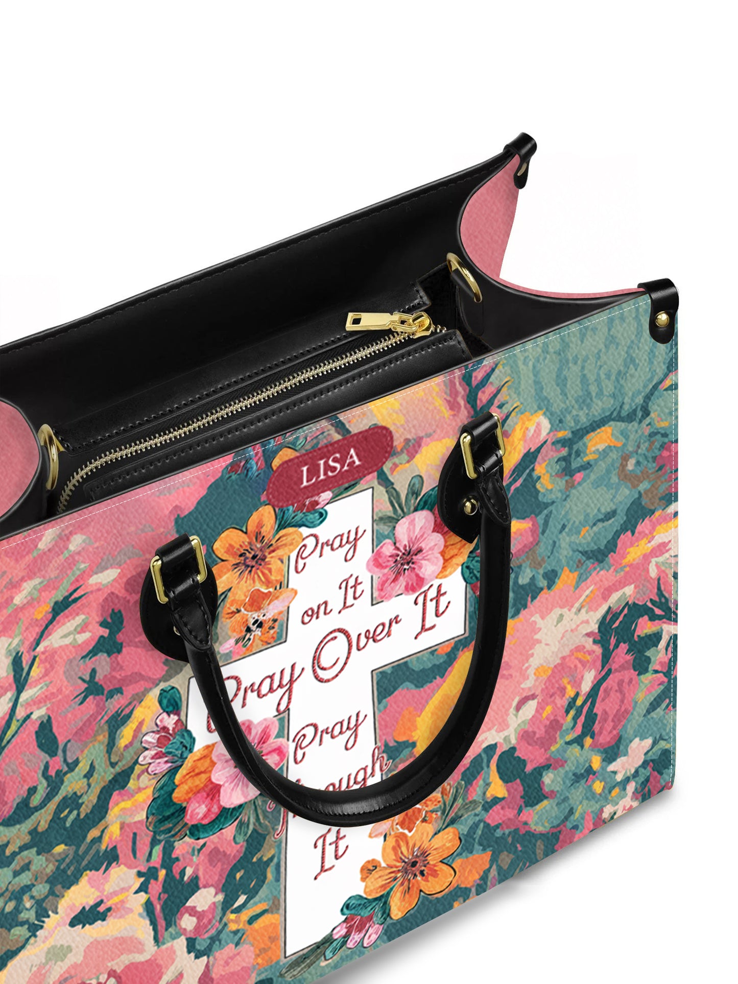 Pray On It  Pray Over It Pray Through It Christian Leather Church Bag