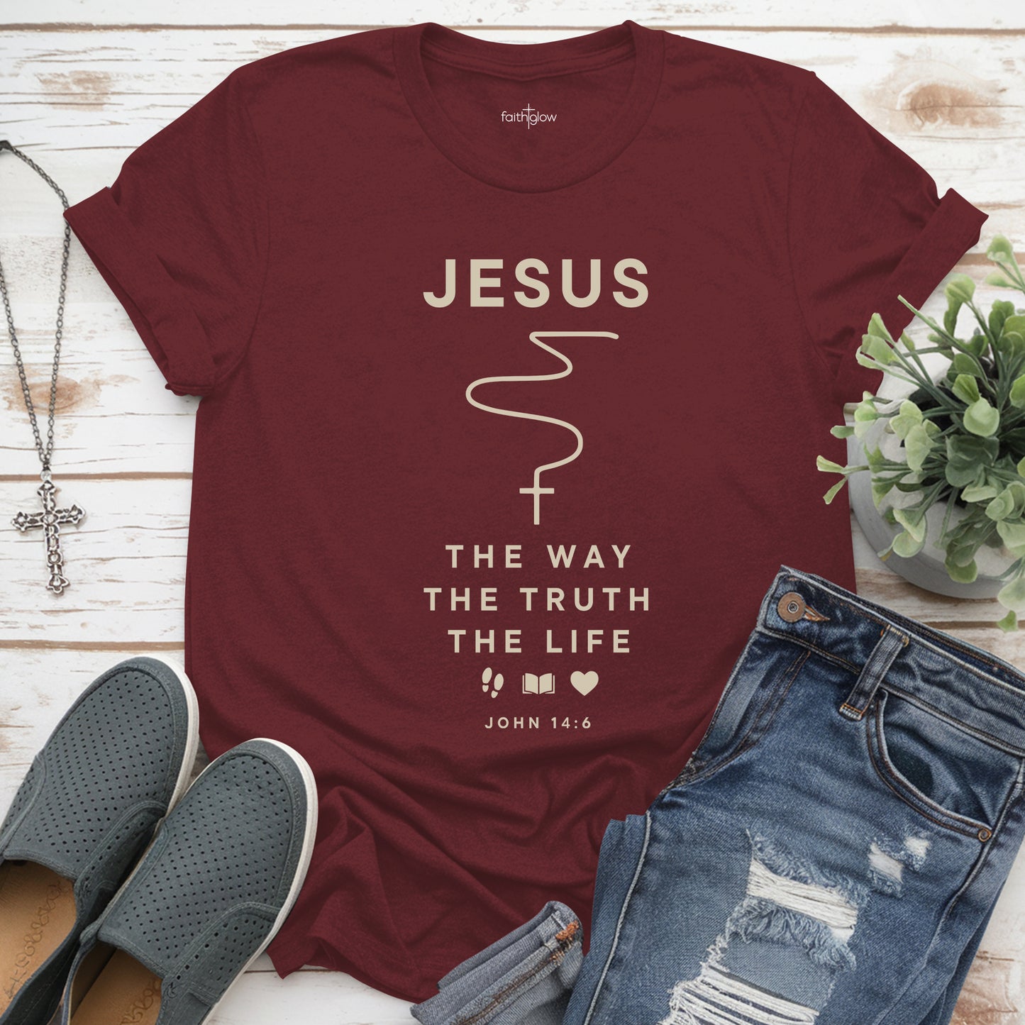 Jesus – The Way, The Truth, The Life Christian T Shirt