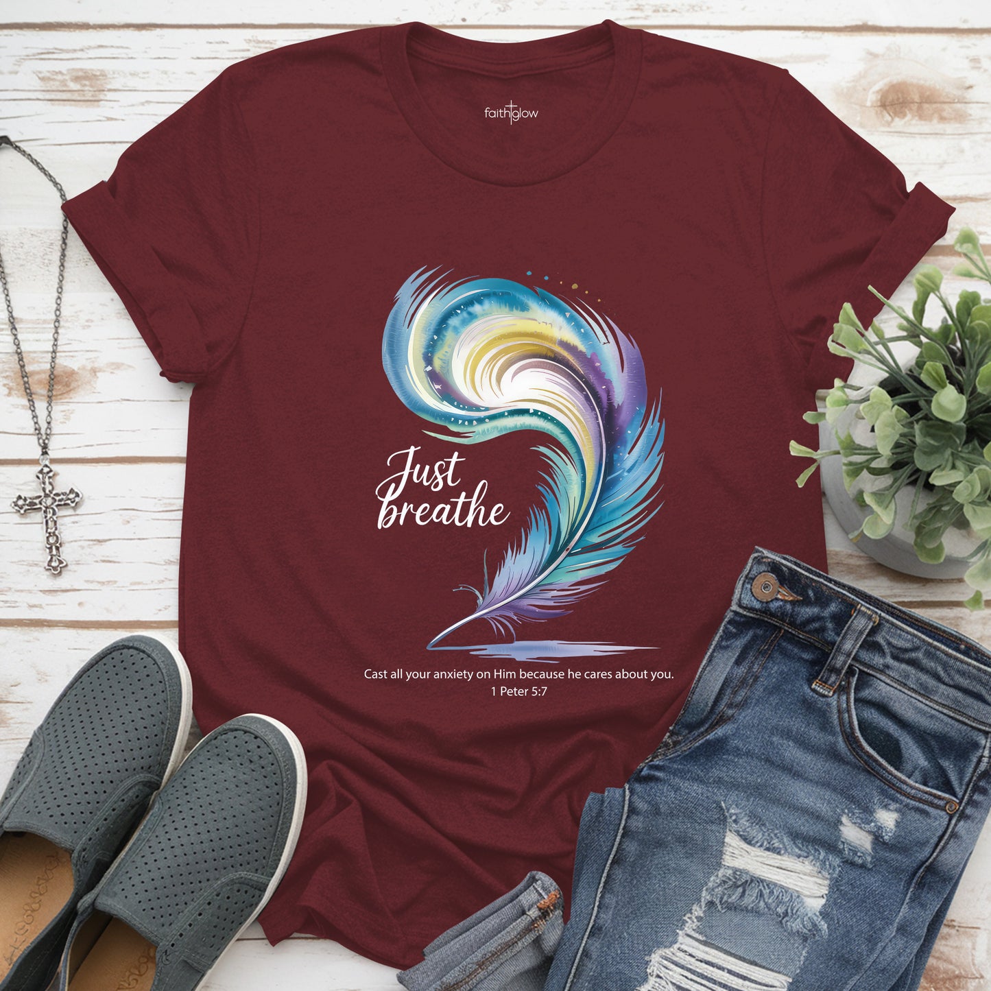 Just Breathe Christian T Shirt