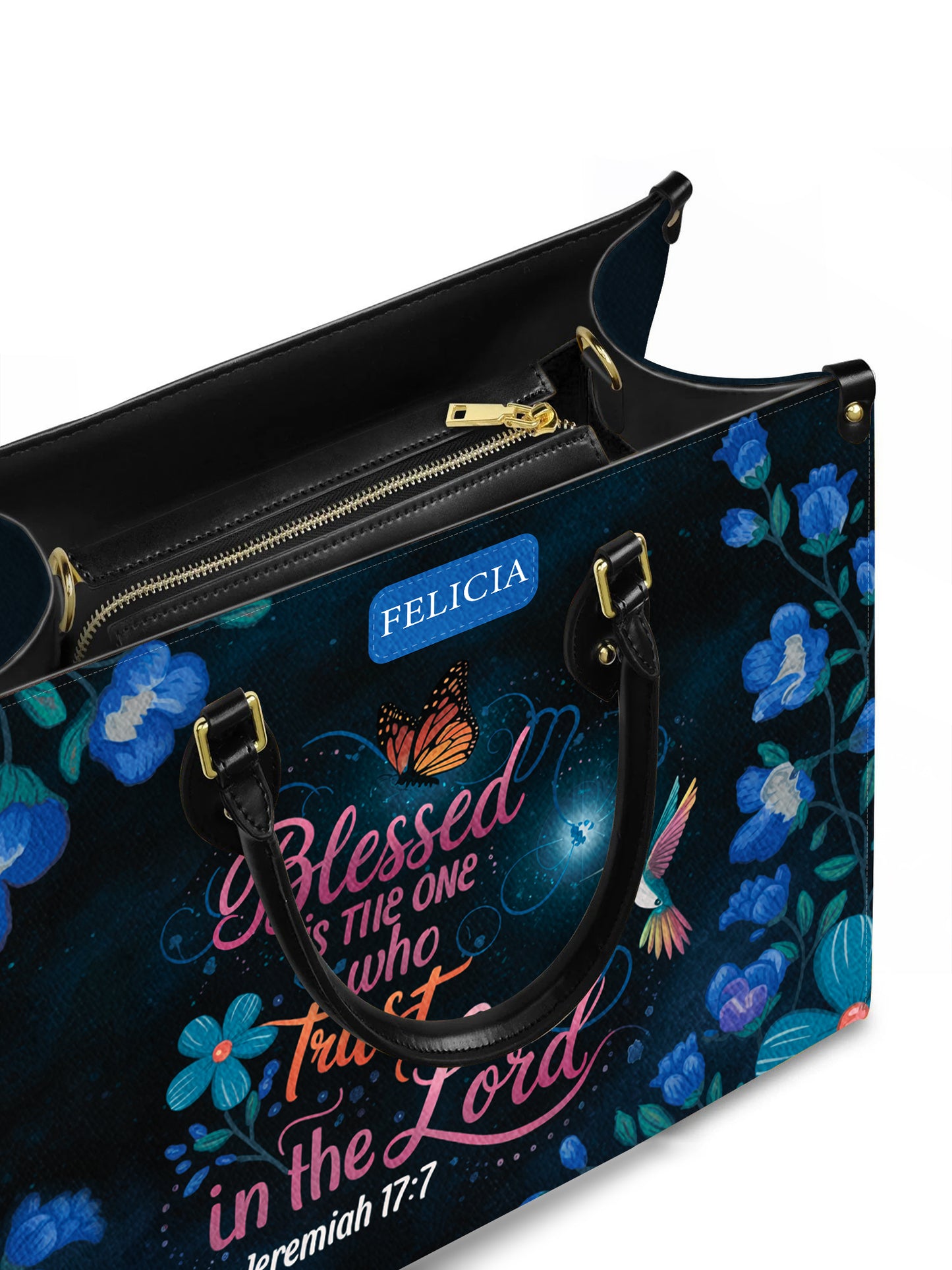 Blessed Is The One Who Trusts In The Lord Christian Leather Church Bag