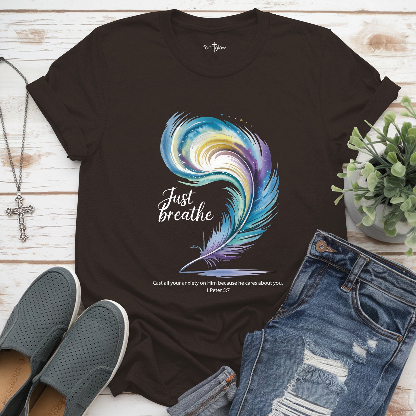 Just Breathe Christian T Shirt