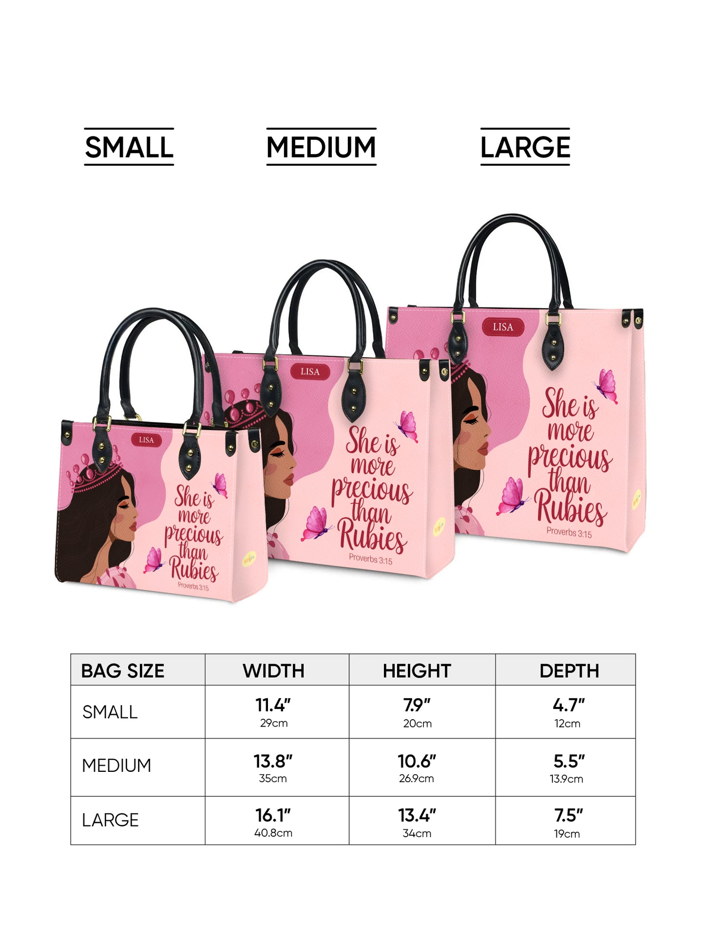 She Is More Precious Than Rubies Christian Leather Church Bag