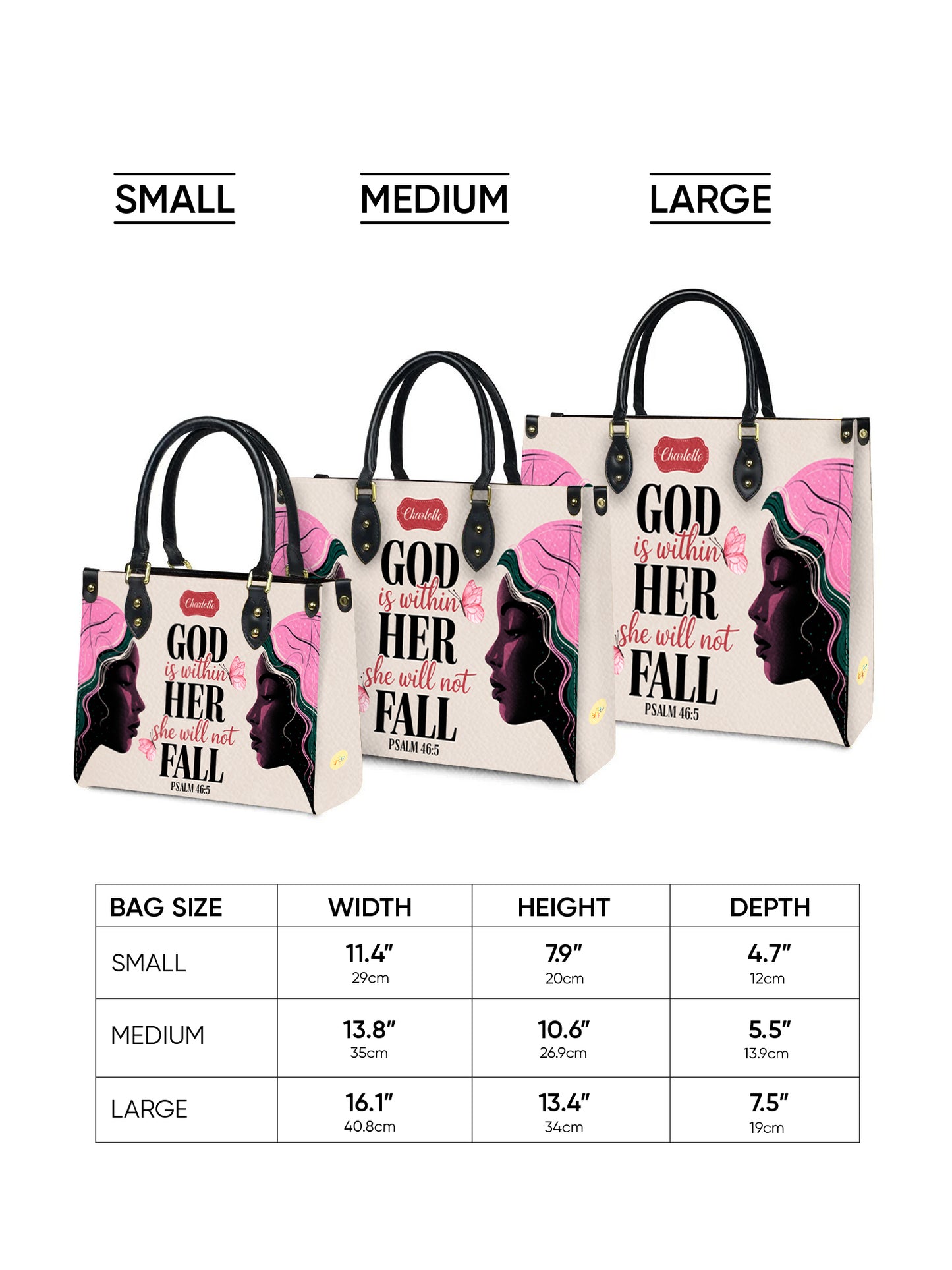 God Is Within Her She Will Not Fall Christian Leather Church Bag