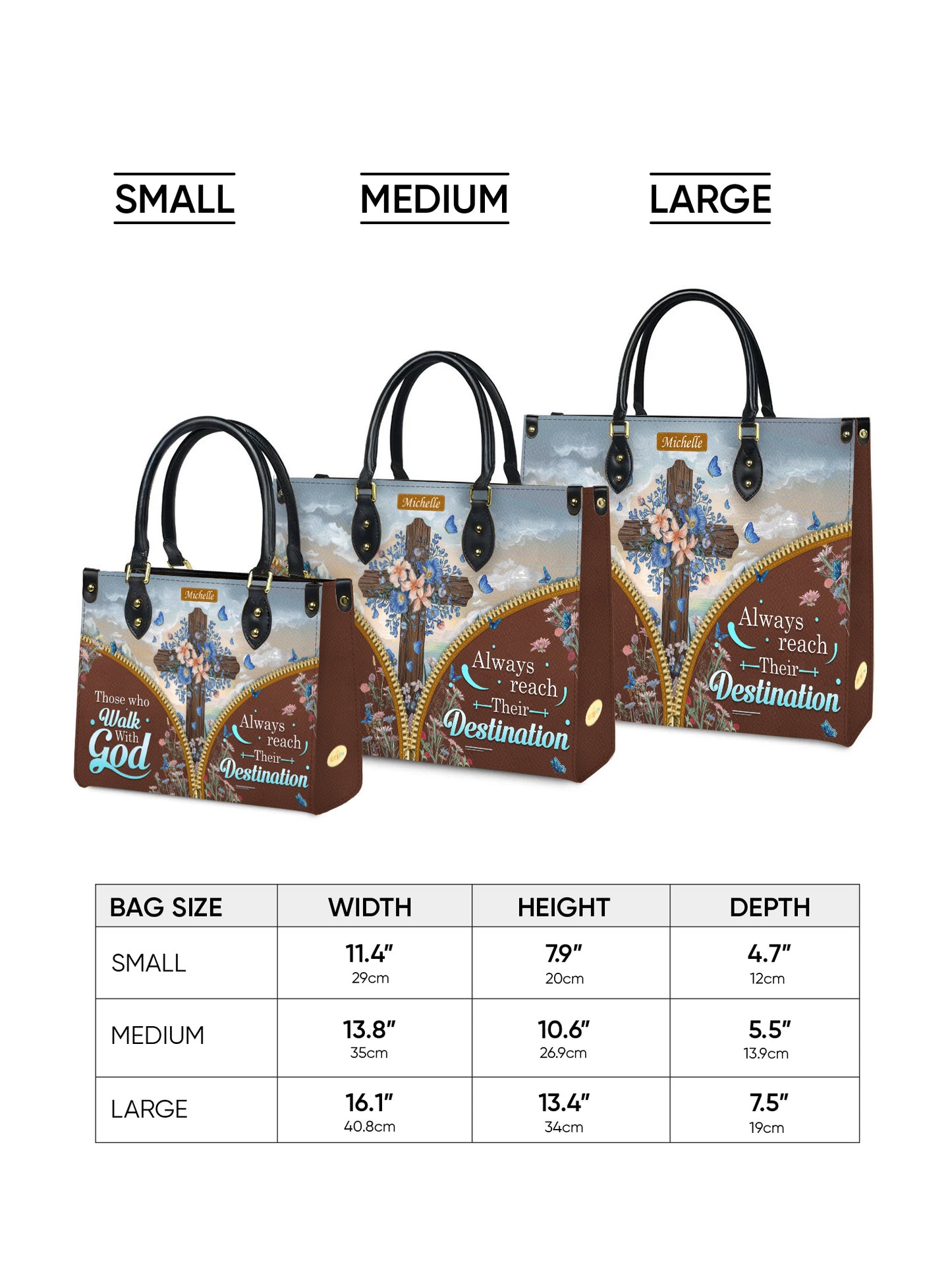 Those Who Walk With God Always Reach Their Destination Christian Leather Church Bag