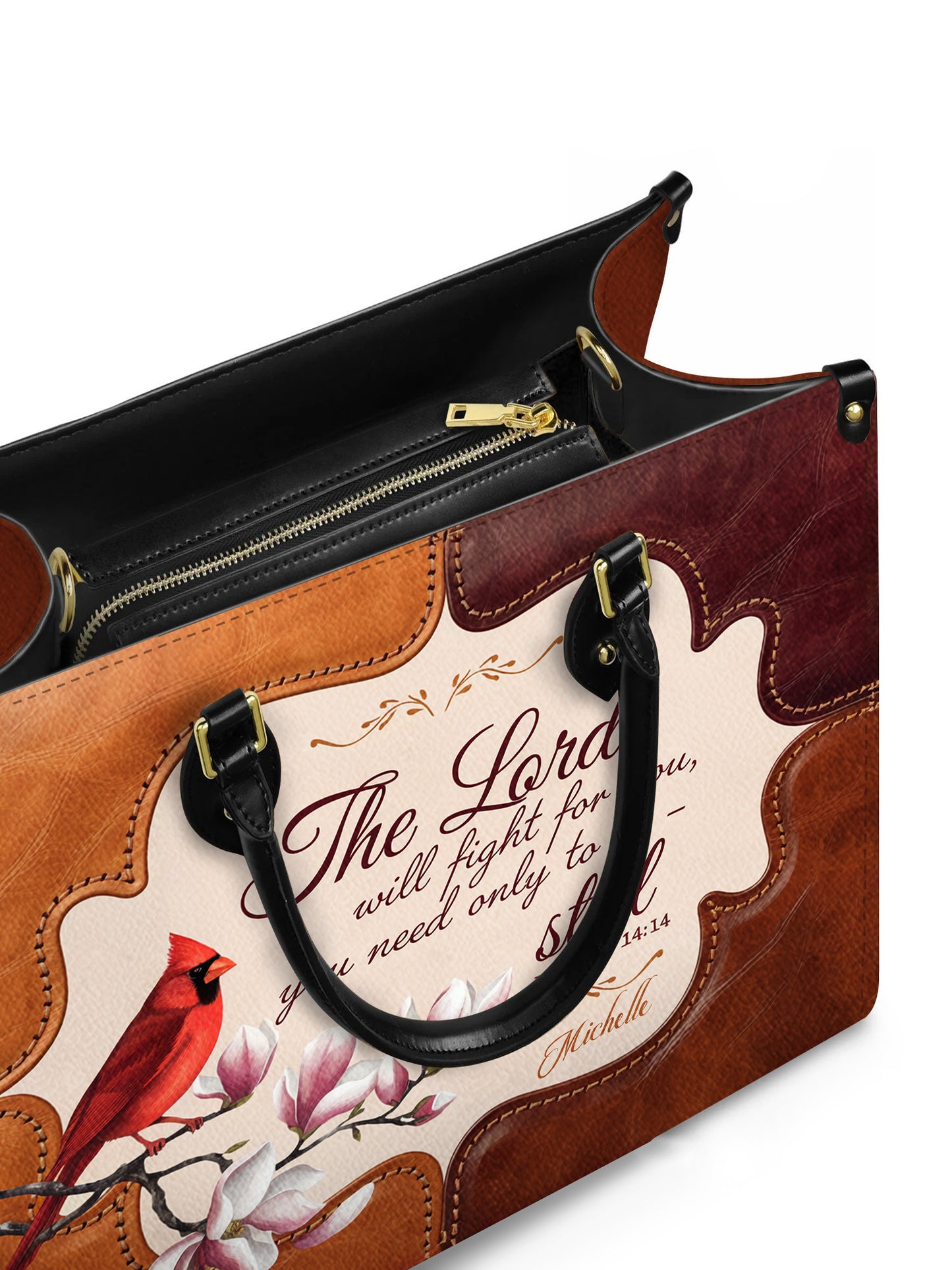 The Lord Will Fight For You Need Only To Be Still Christian Leather Church Bag
