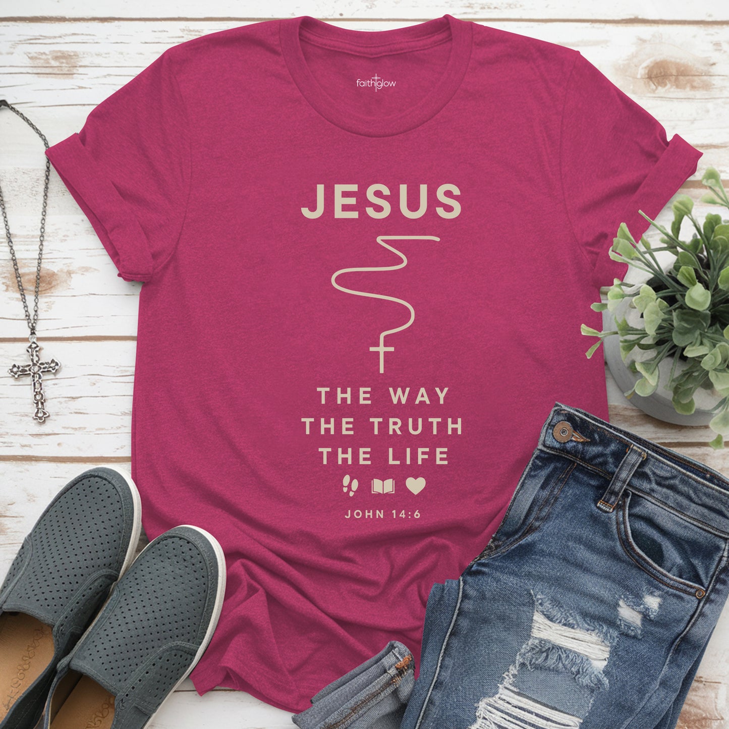 Jesus – The Way, The Truth, The Life Christian T Shirt