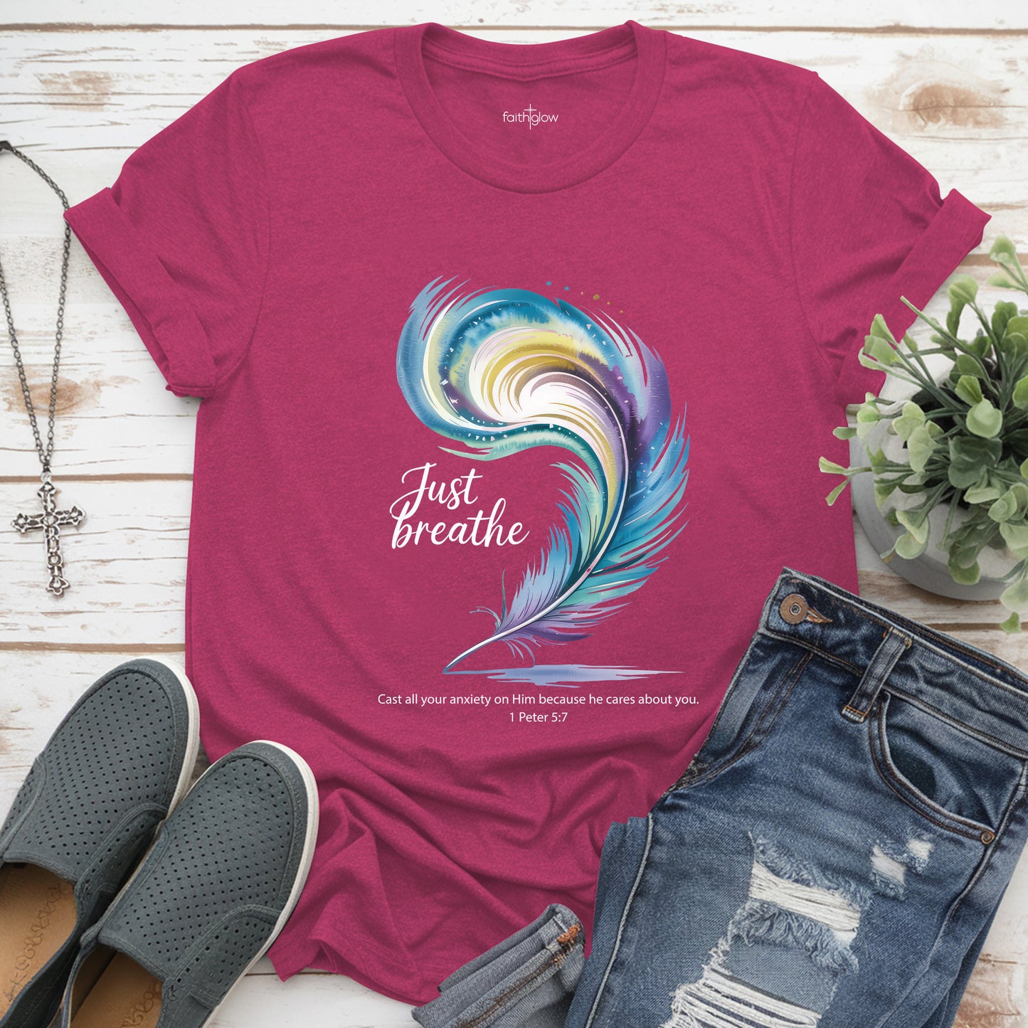 Just Breathe Christian T Shirt