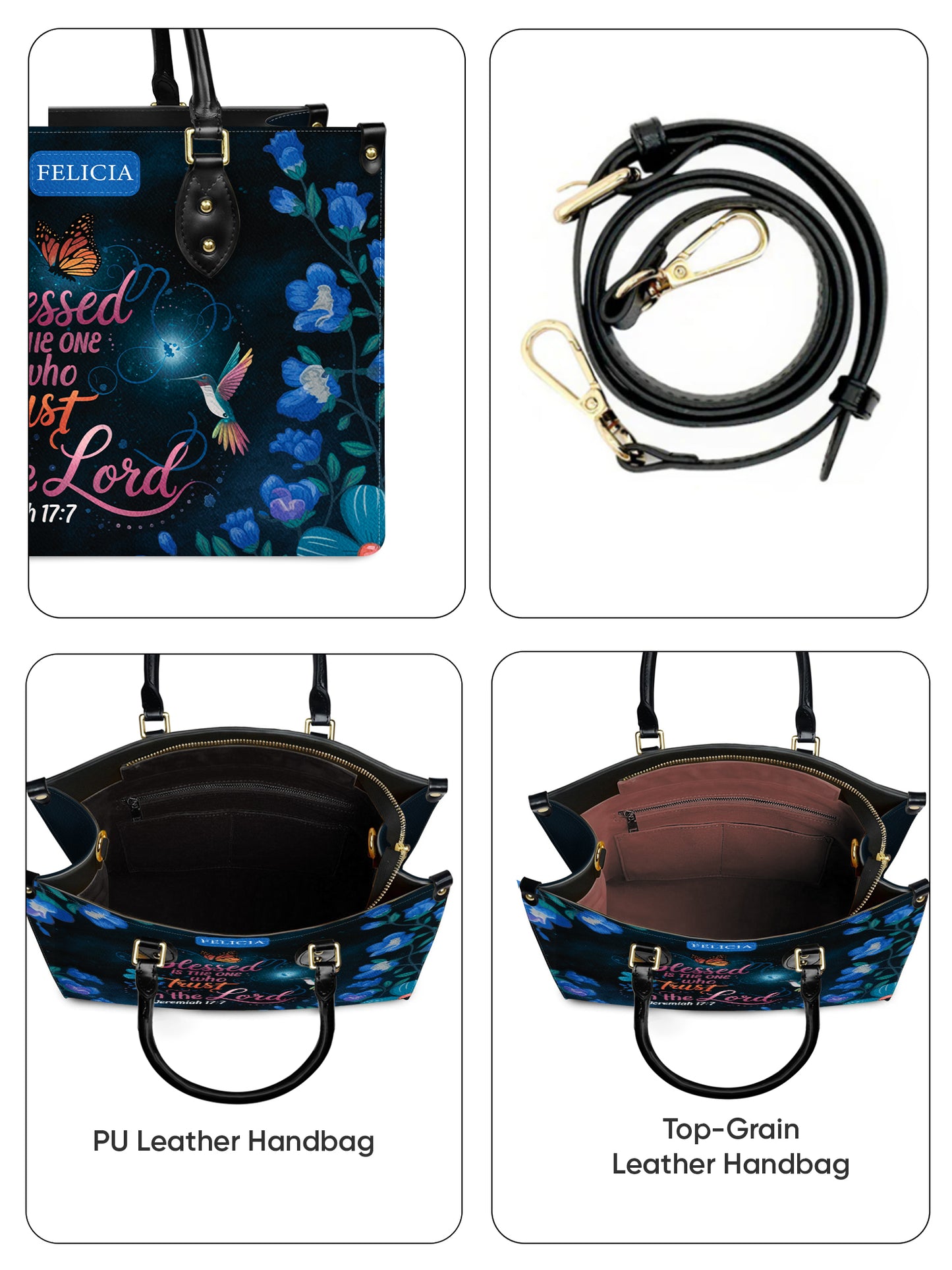 Blessed Is The One Who Trusts In The Lord Christian Leather Church Bag
