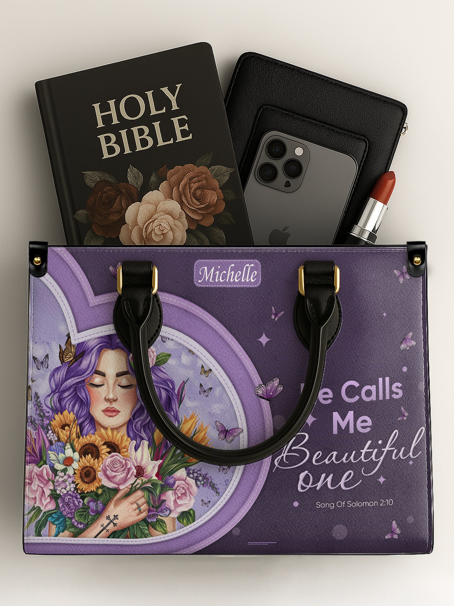 He Calls Me Beautiful One Christian Leather Church Bag