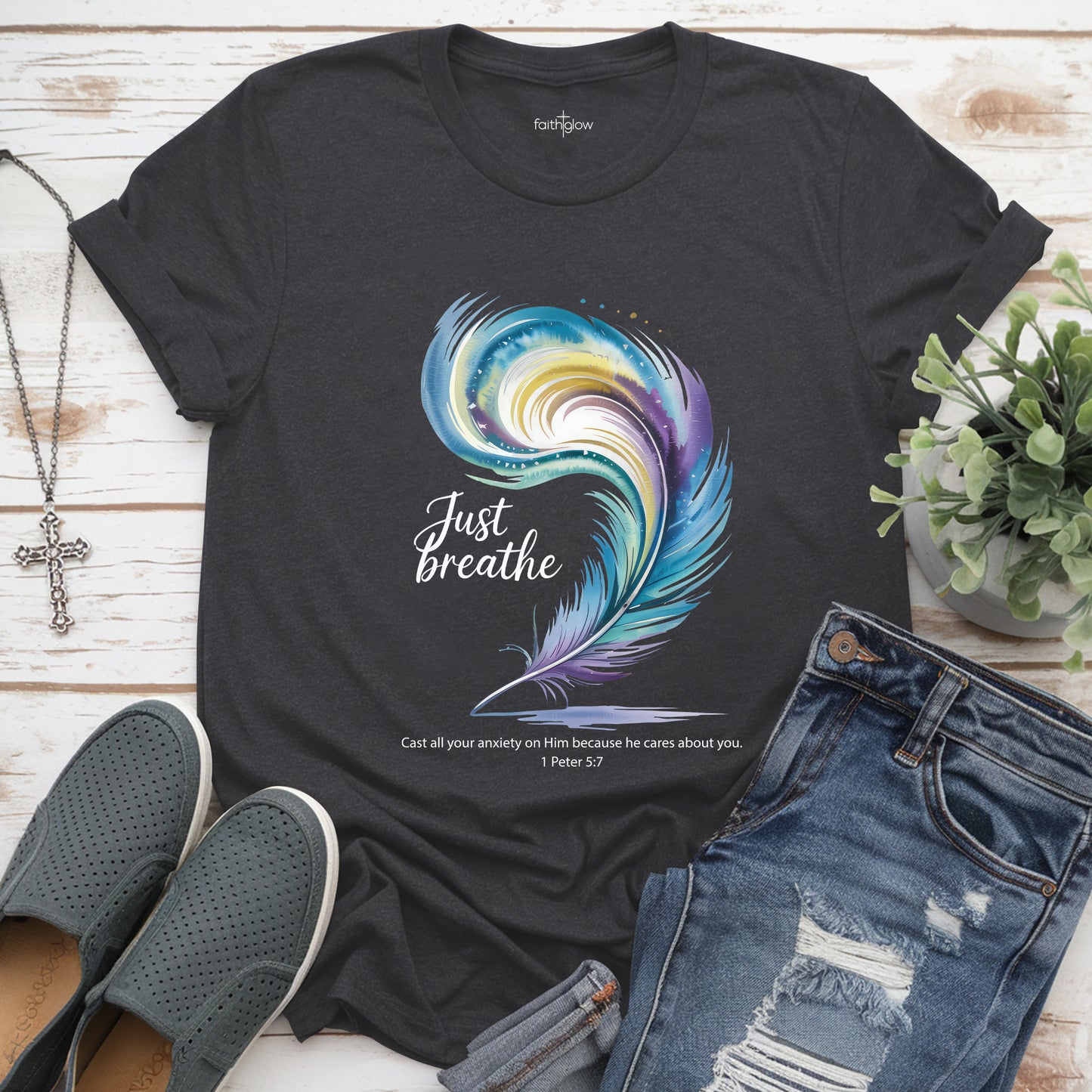 Just Breathe Christian T Shirt