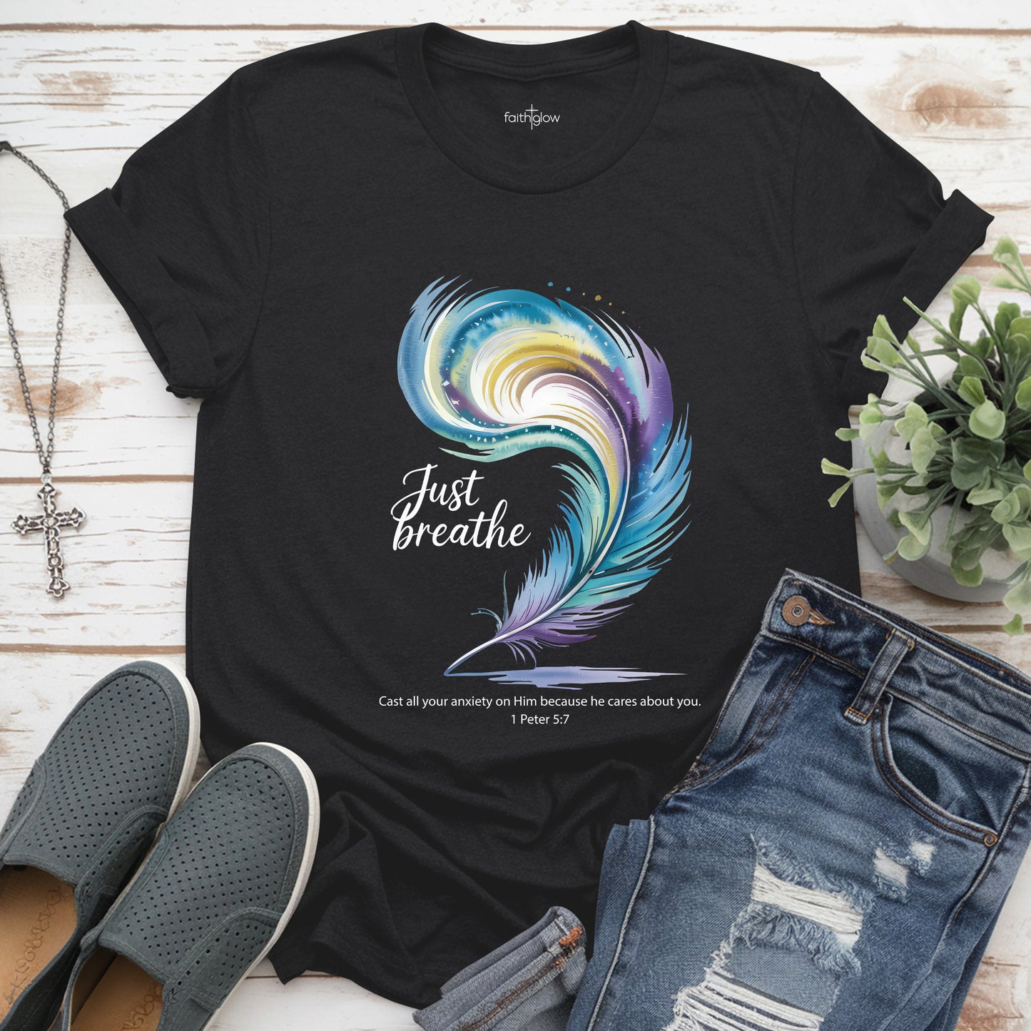 Just Breathe Christian T Shirt
