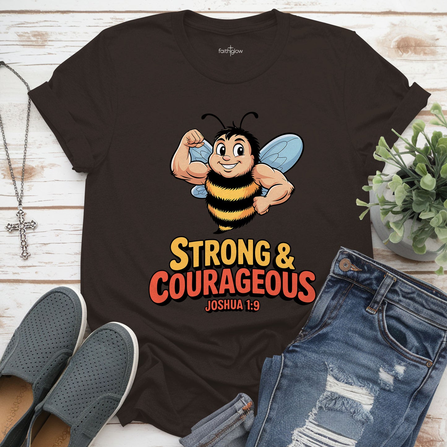 Be Strong And Courageous Christian T Shirt