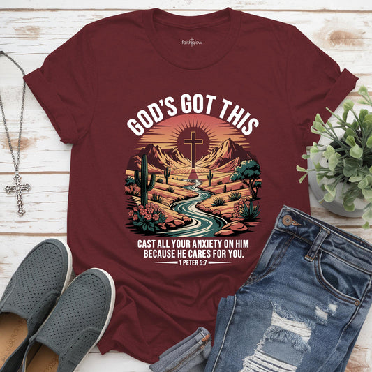 Cast All Your Anxiety On Him Because He Cares For You Christian T Shirt
