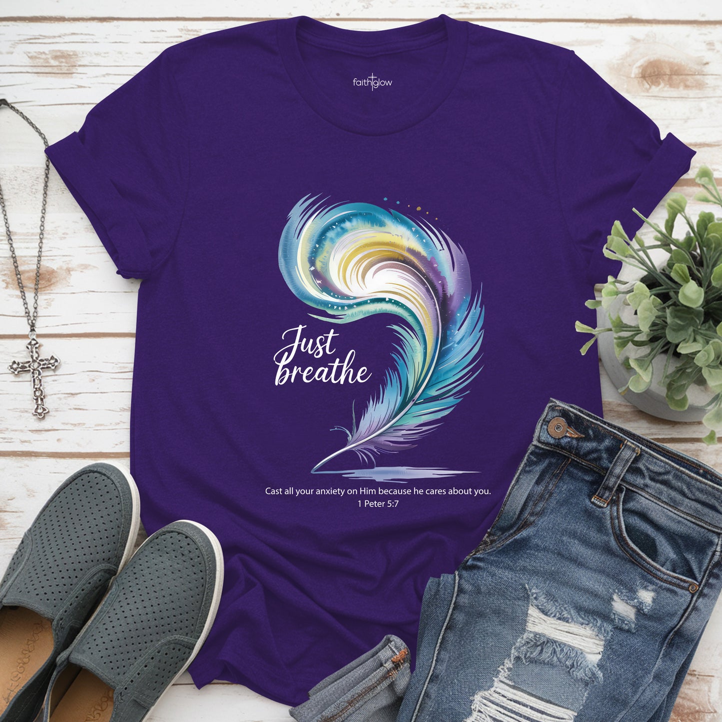Just Breathe Christian T Shirt