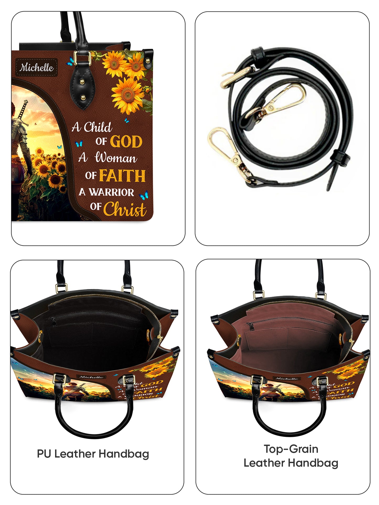 A child of God A woman of Faith A warrior of Christ Christian Leather Church Bag