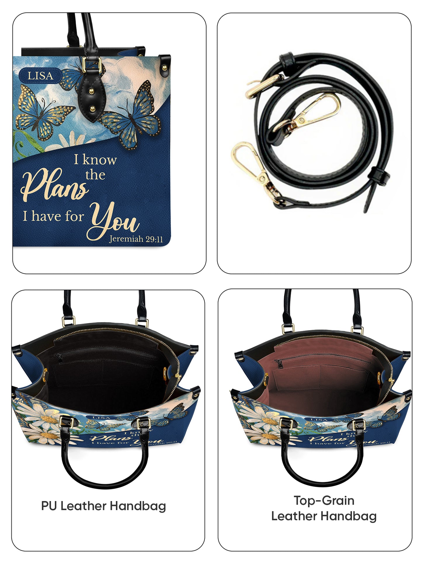 I Know The Plans I Have For You Christian Leather Church Bag