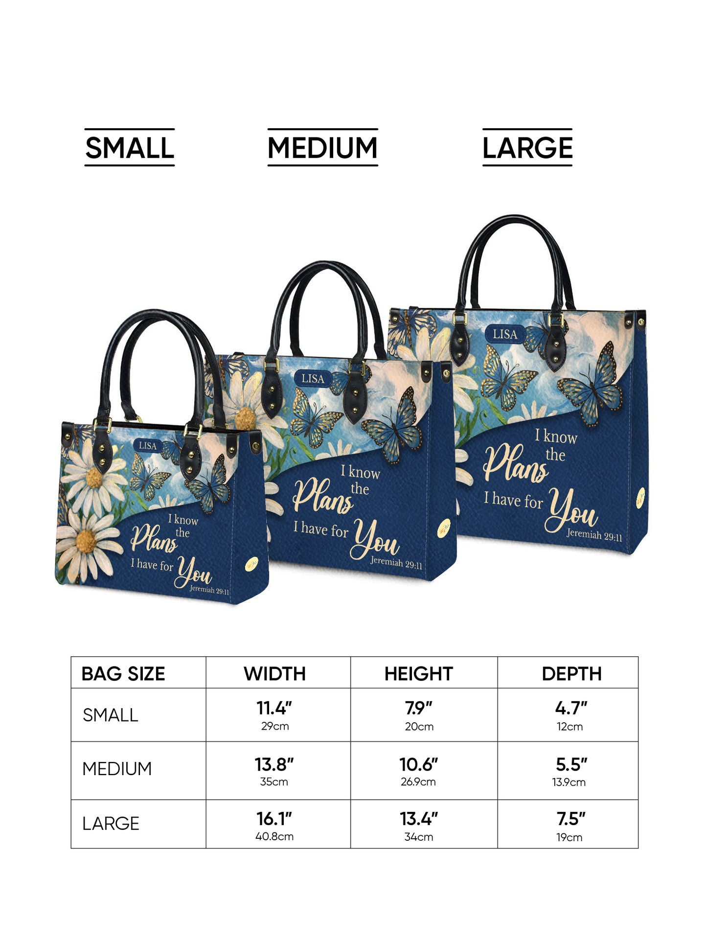 I Know The Plans I Have For You Christian Leather Church Bag