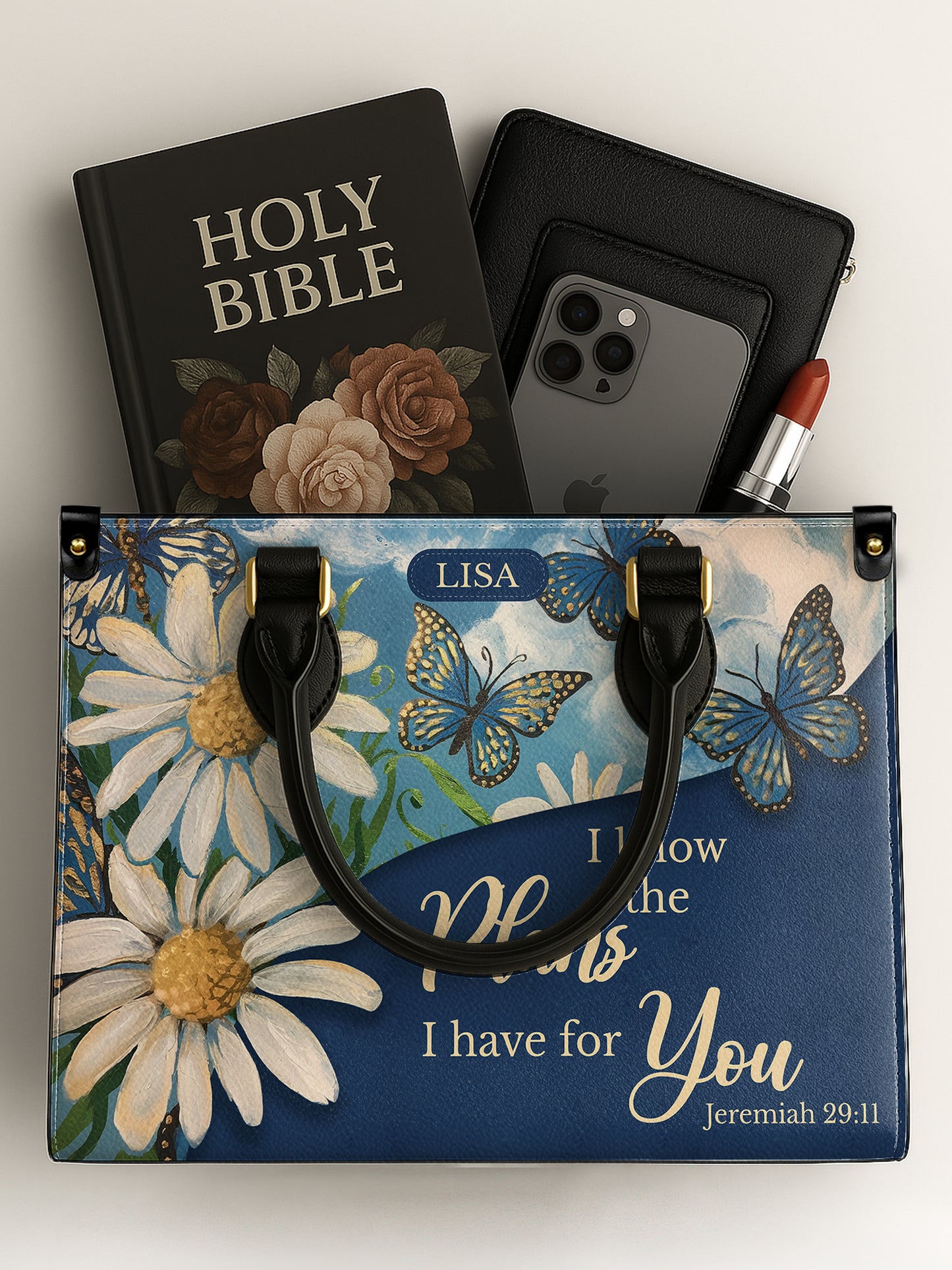 I Know The Plans I Have For You Christian Leather Church Bag