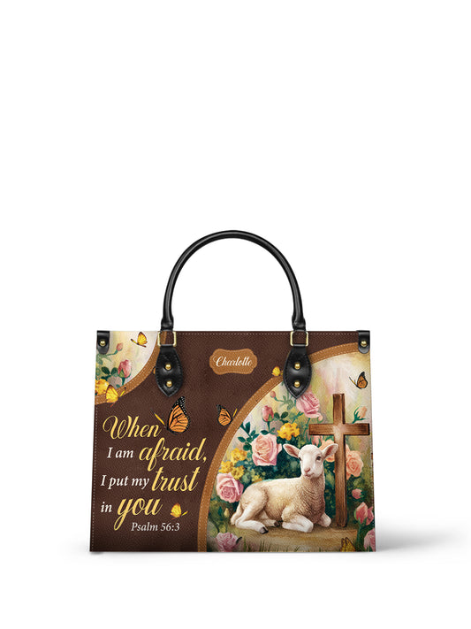 When Iam Afraid I Put My Trust In You Christian Leather Church Bag