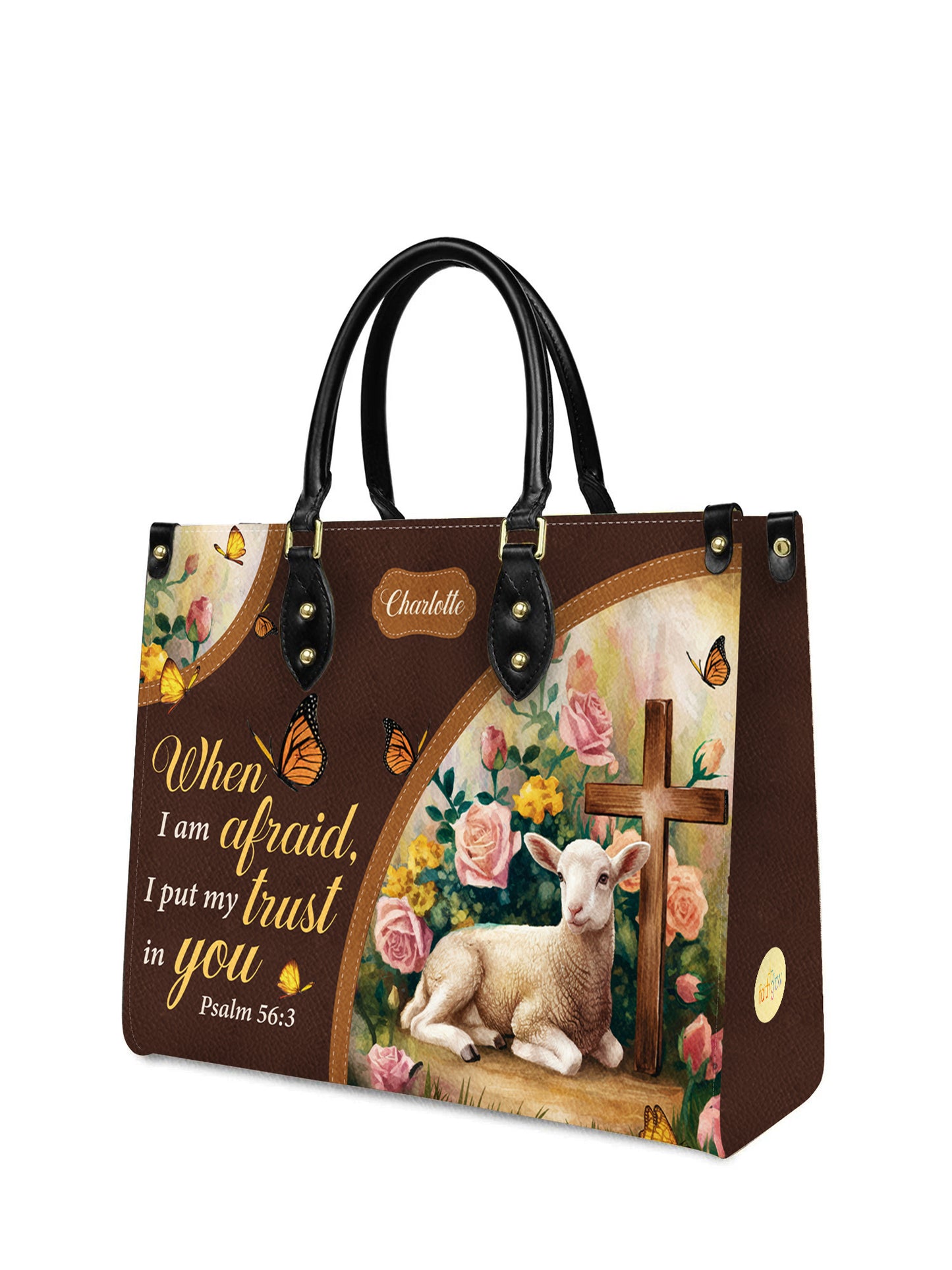 When Iam Afraid I Put My Trust In You Christian Leather Church Bag