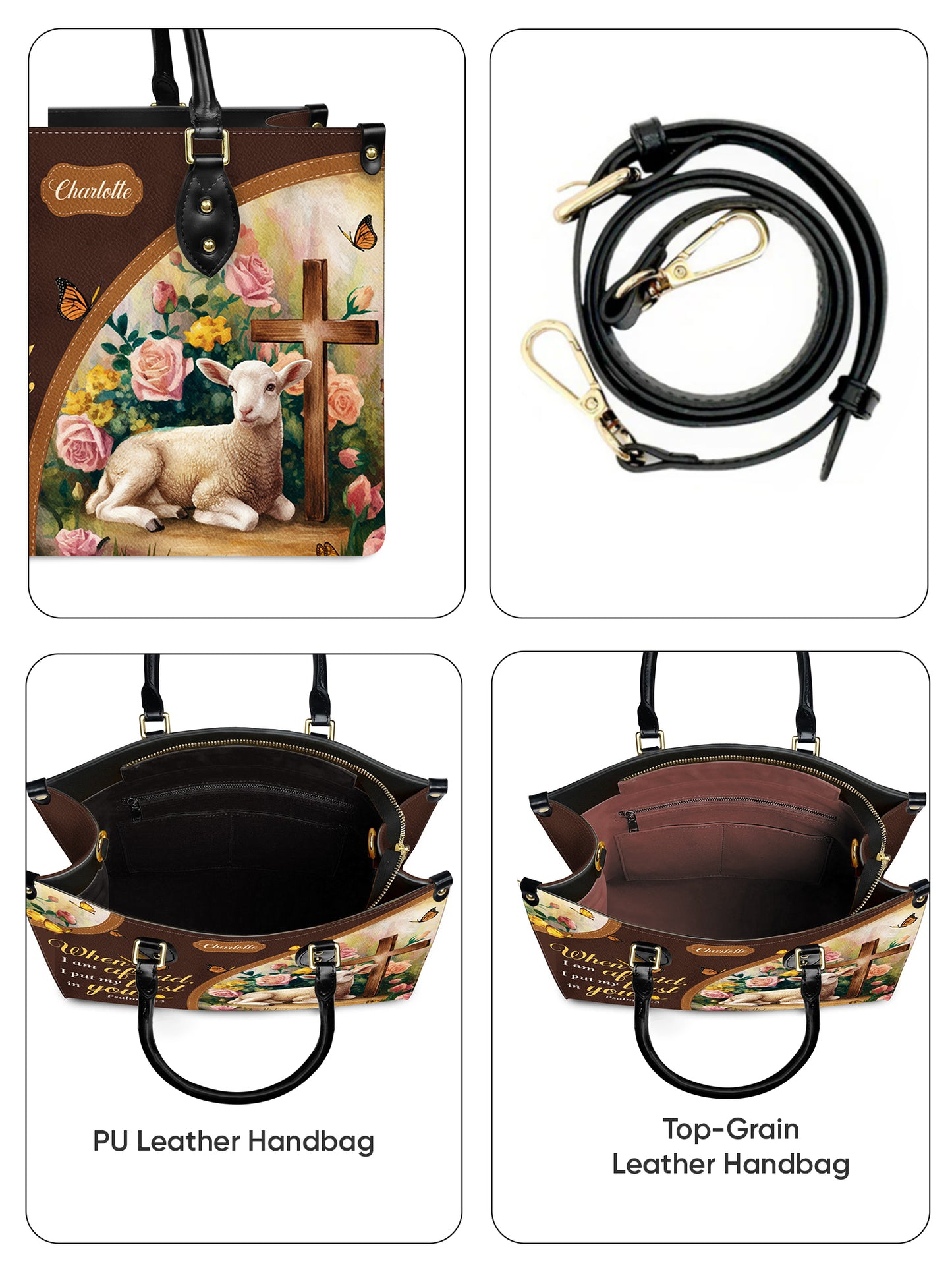 When Iam Afraid I Put My Trust In You Christian Leather Church Bag