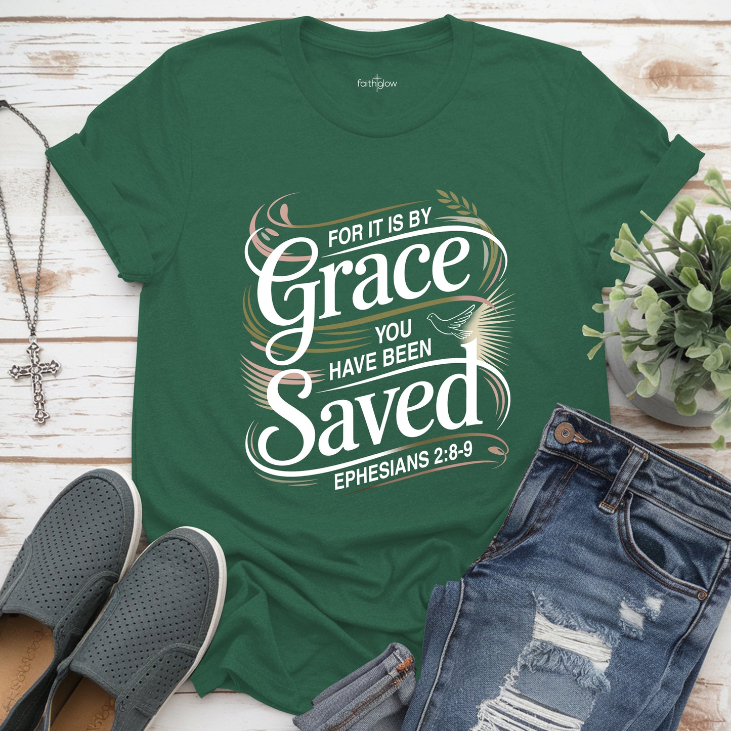 Saved By Grace Christian T Shirt
