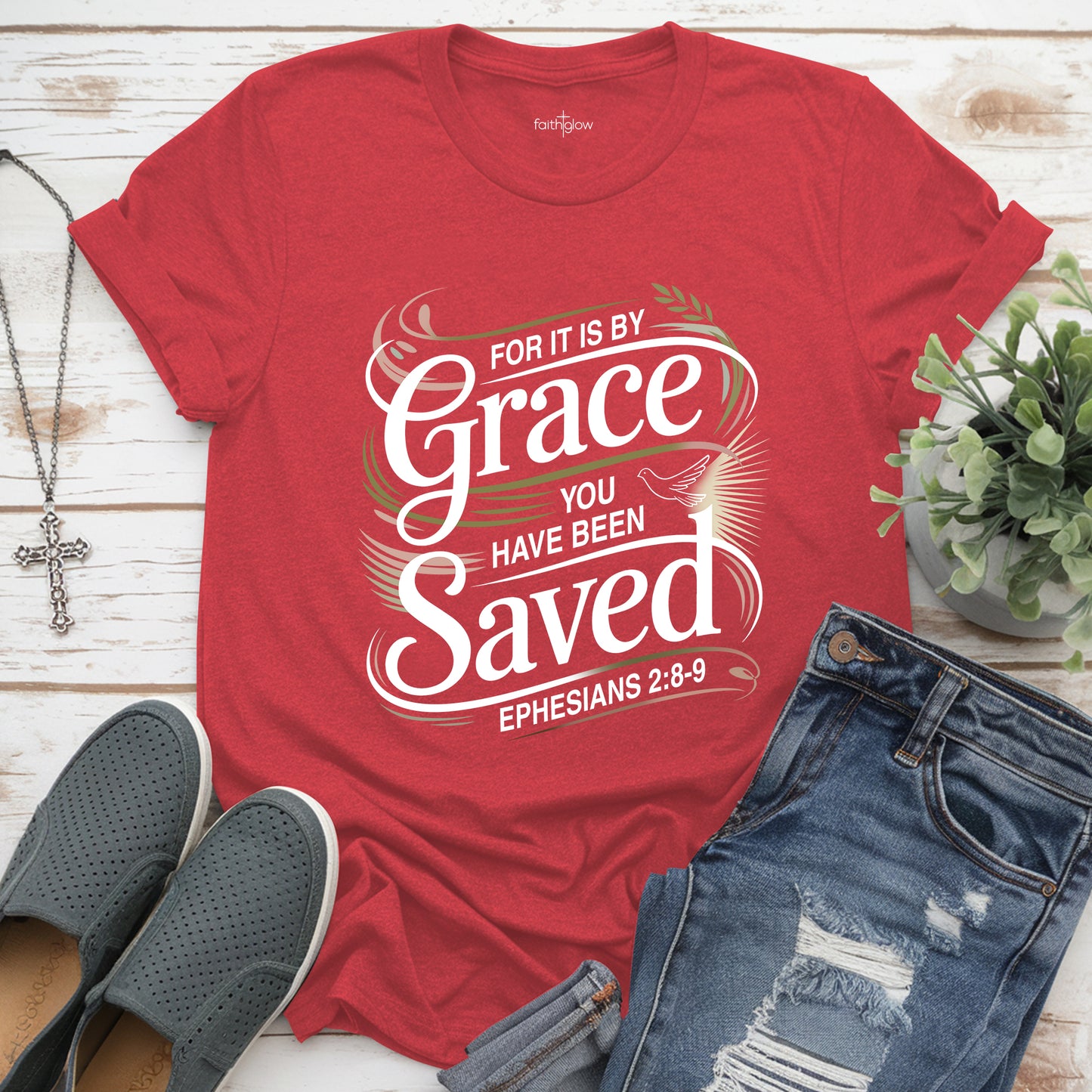 Saved By Grace Christian T Shirt