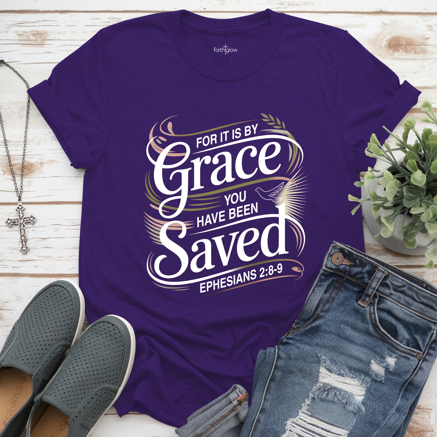 Saved By Grace Christian T Shirt
